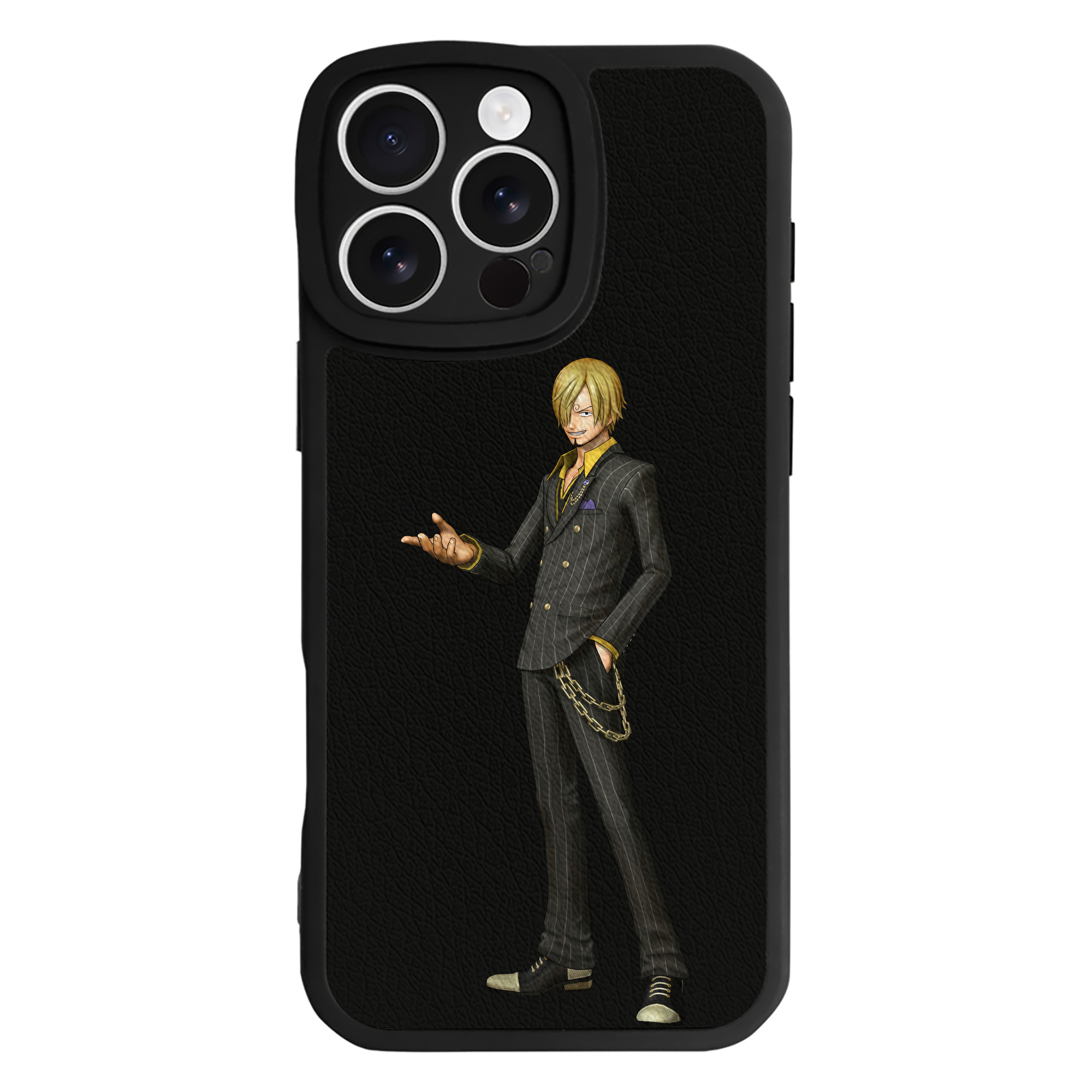 （画像用） ワンピース サンジ ONE PIECE Sanji 【iPhone 16シリーズ対応】シリコンスマホケース（レザー調） 材質：シリコン